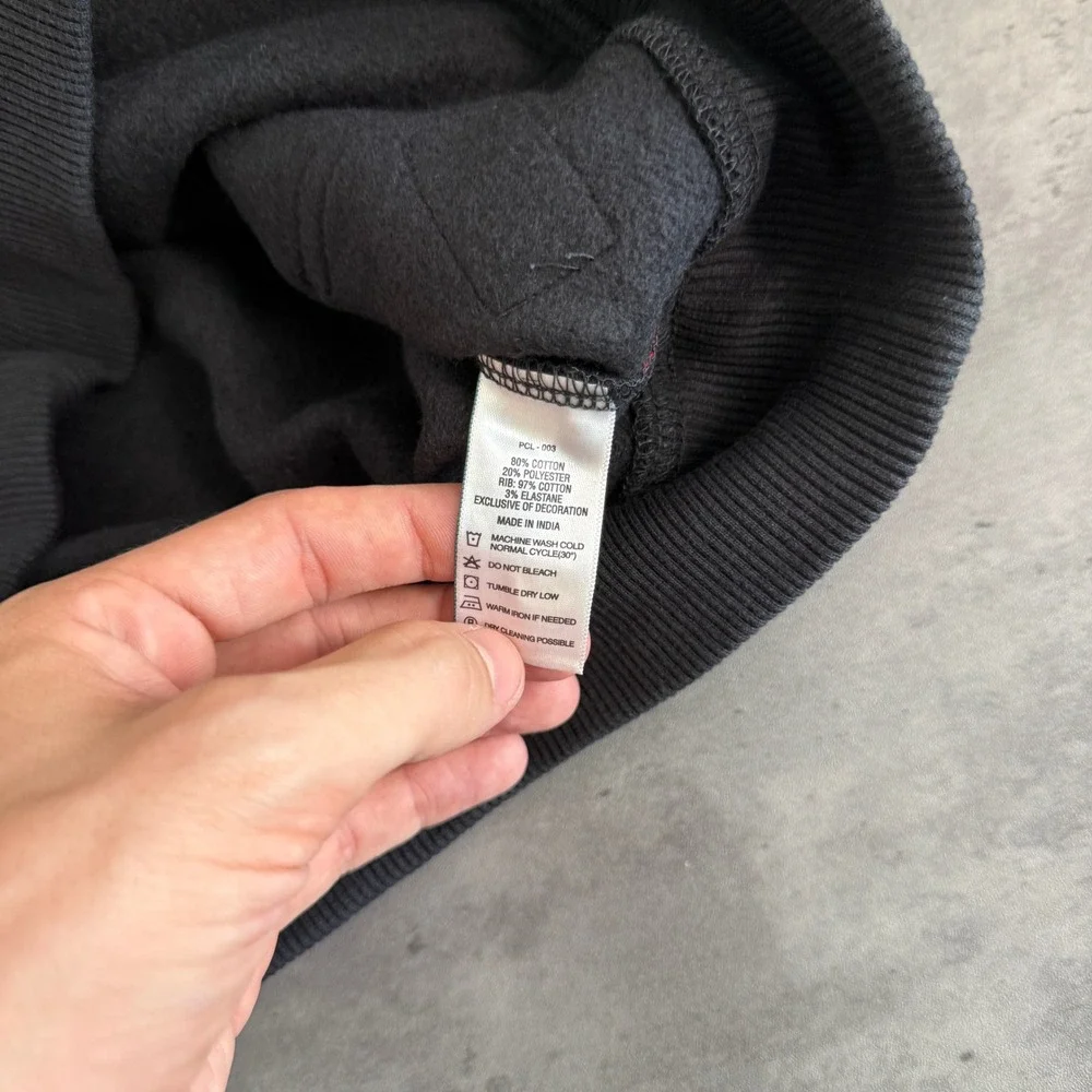 Levis Full Zip Hoodie Mens Small Black Orange Embroidered Logo Fleece Sweatshirt